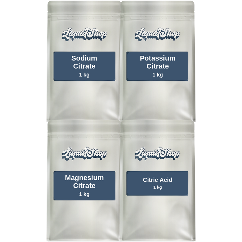 Electrolyte citrates kit — sodium citrate, potassium citrate, magnesium citrate and citric acid, 1 kg pouches