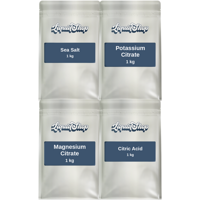 Sea salt electrolyte kit — sea salt, potassium citrate, magnesium citrate and citric acid, 1 kg pouches