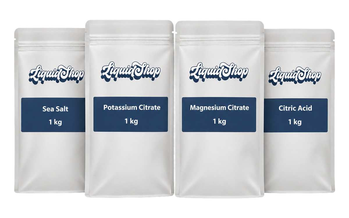 Sea salt electrolyte kit — sea salt, potassium citrate, magnesium citrate and citric acid, 1 kg pouches