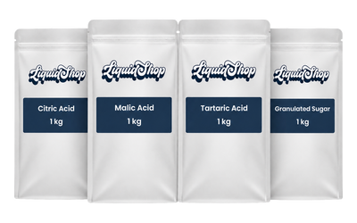 Sour candy coating kit — citric, malic and tartaric acids with granulated sugar, 1 kg pouches